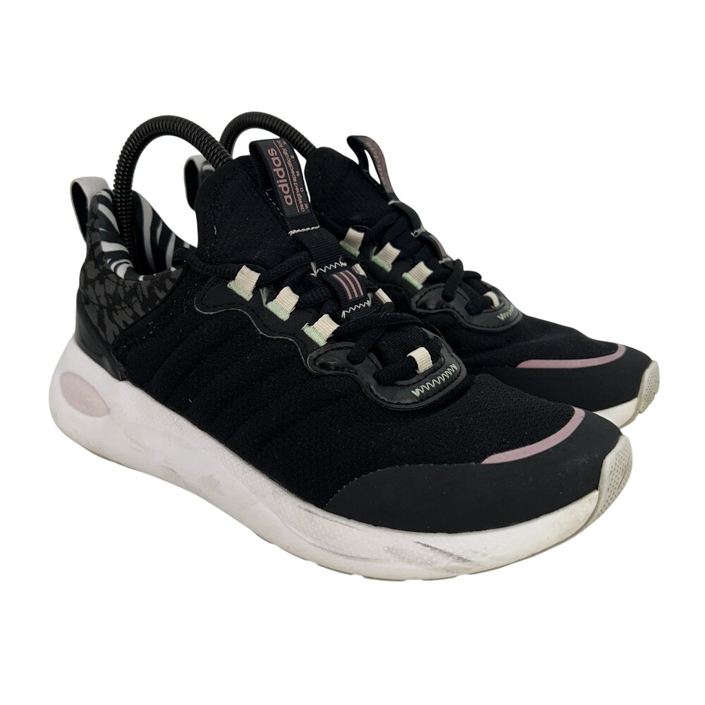 Adidas Cloudfoam Super Shoes Womens Size 7.5 Black Animal Print Running Sneakers